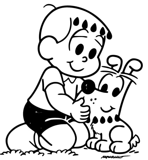 Desenho de Franjinha e Bidu para Colorir