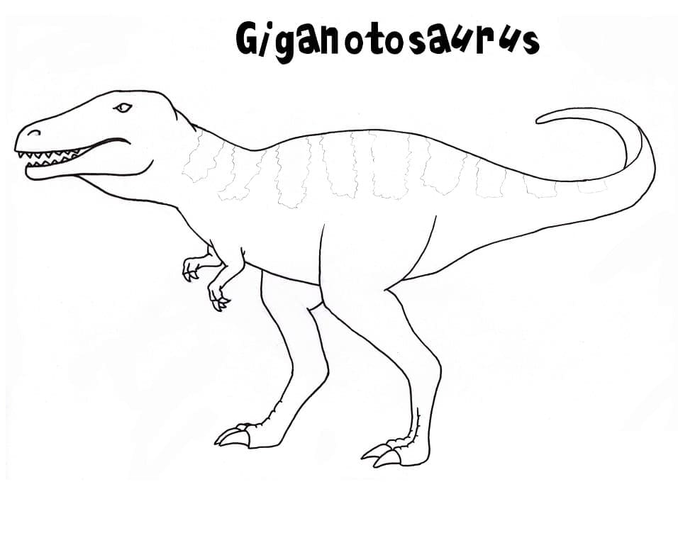 Desenho de Giganotossauro para Imprimir Lápis de Cor