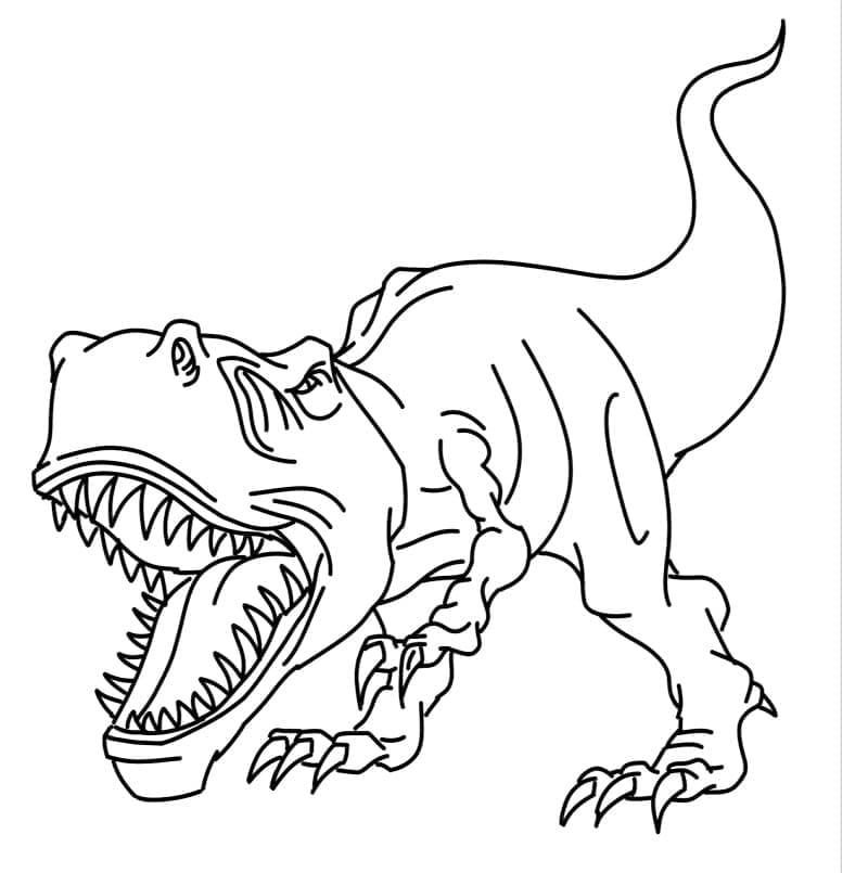 Desenho de Giganotossauro Rugindo para Colorir