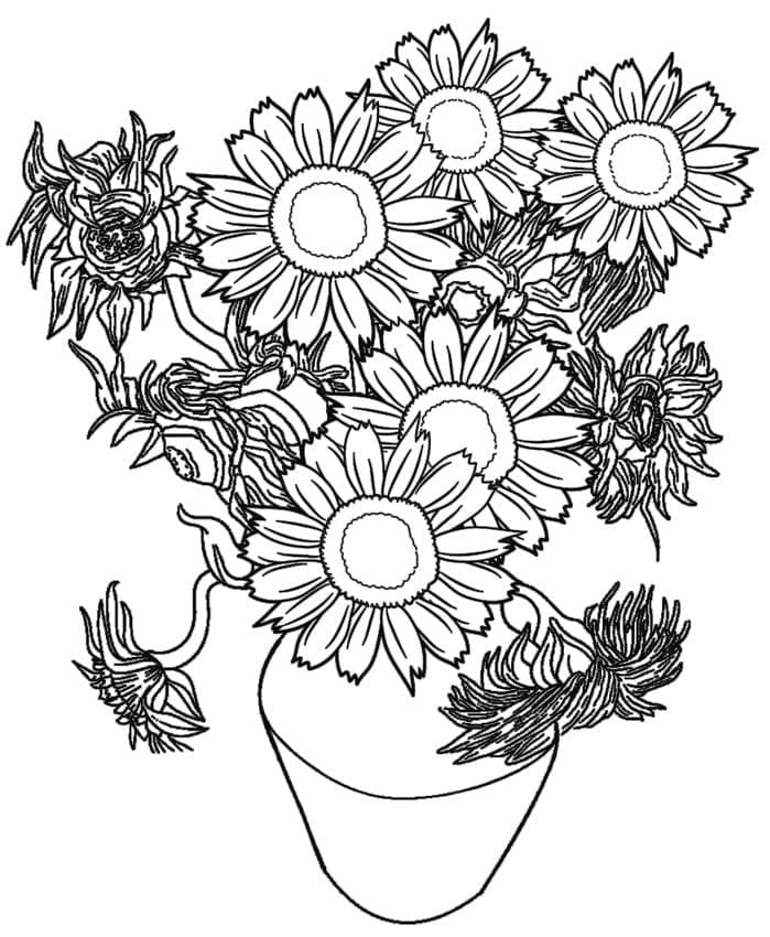 Desenho de Girassóis Maravilhosos para Colorir