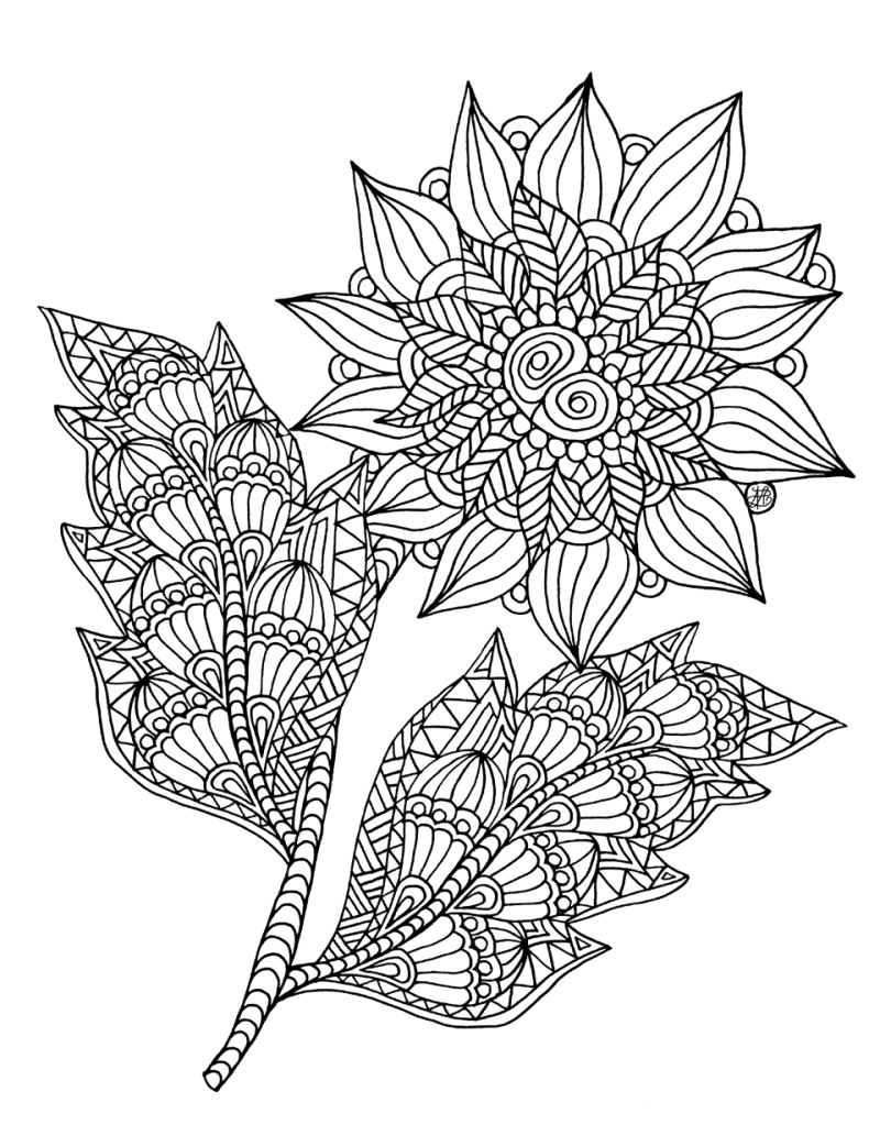 Desenho de Flor Girassol Natural para Imprimir