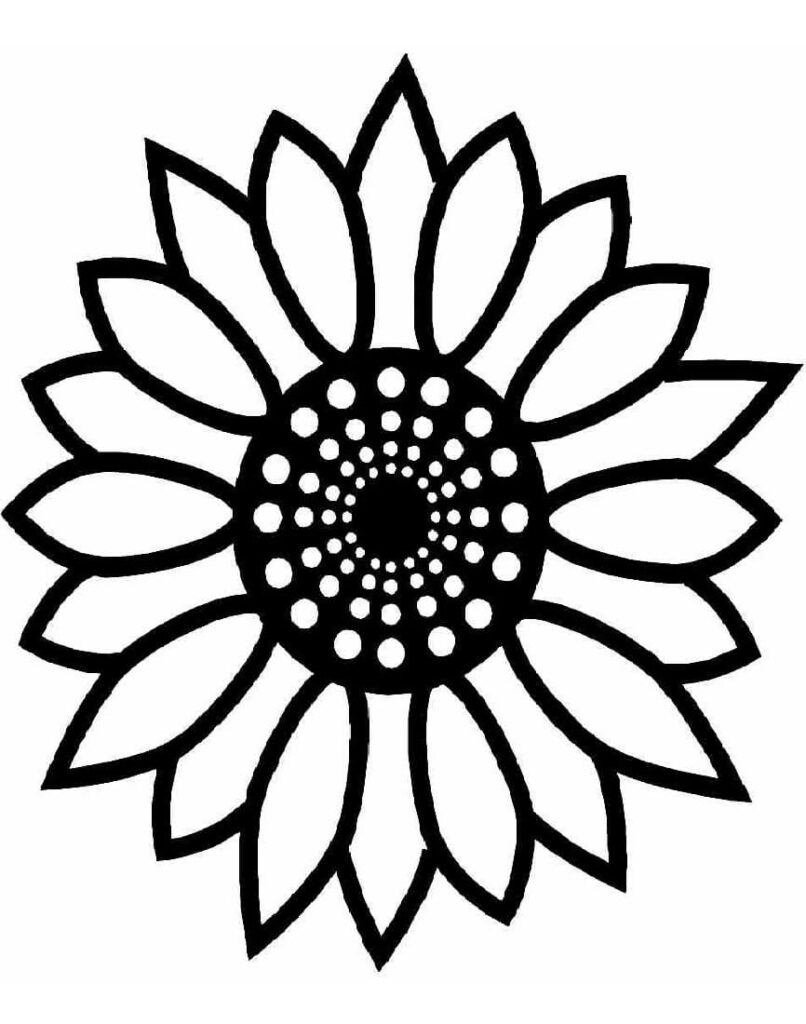 Desenho Girassol Normal para Colorir