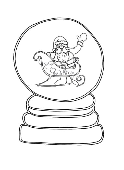 Desenho de Globo de Neve de Natal para Colorir