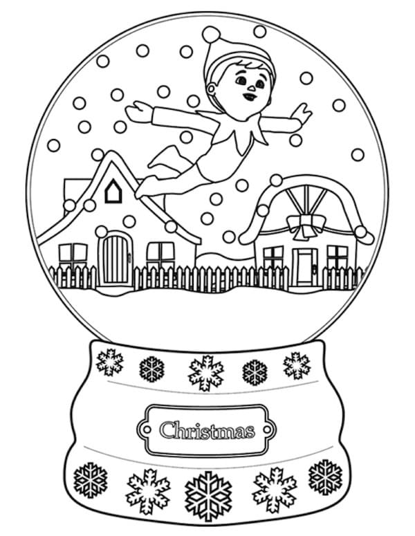 Desenho de Globo de Neve Fácil para Imprimir