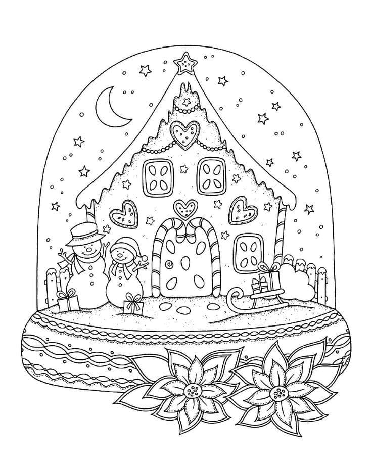 Desenho de Globo de Neve para Colorir Pdf