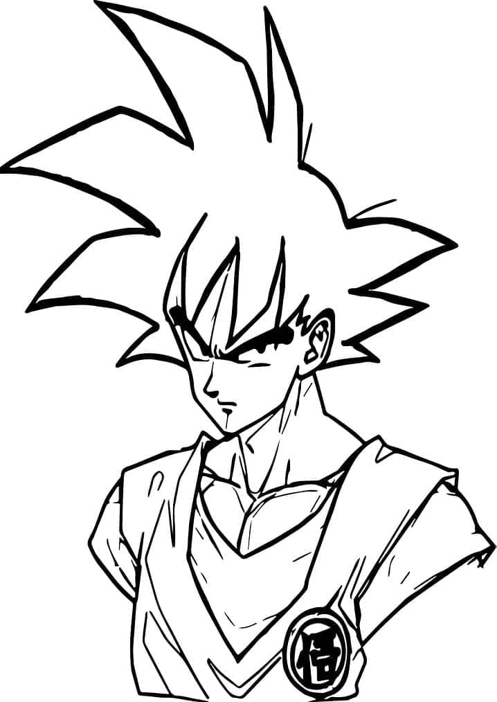 Desenho de Cara de Goku para Colorir