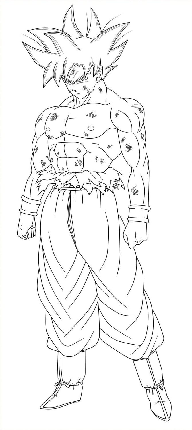 Desenho de Goku Instinto Superior 1 para Colorir