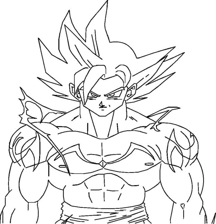 Desenho de Goku Instinto Superior 4 para Colorir