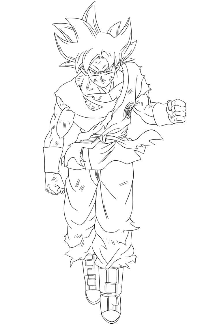 Desenho de Goku Instinto Superior 6 para Colorir