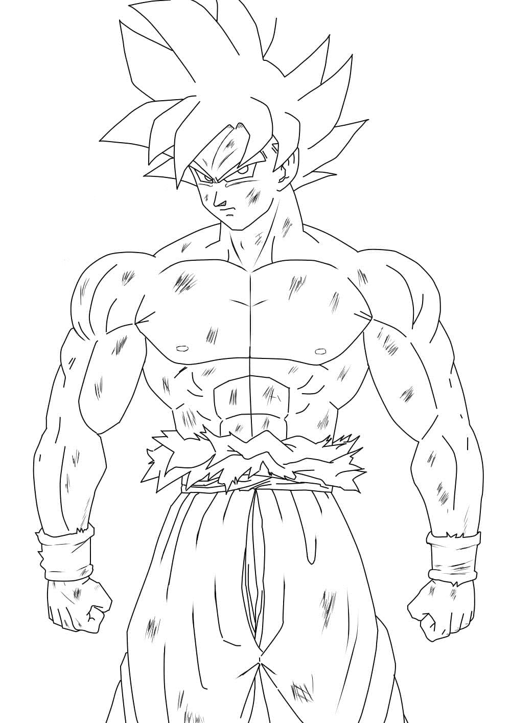 Desenho de Goku Instinto Superior de Dragon Ball para Colorir