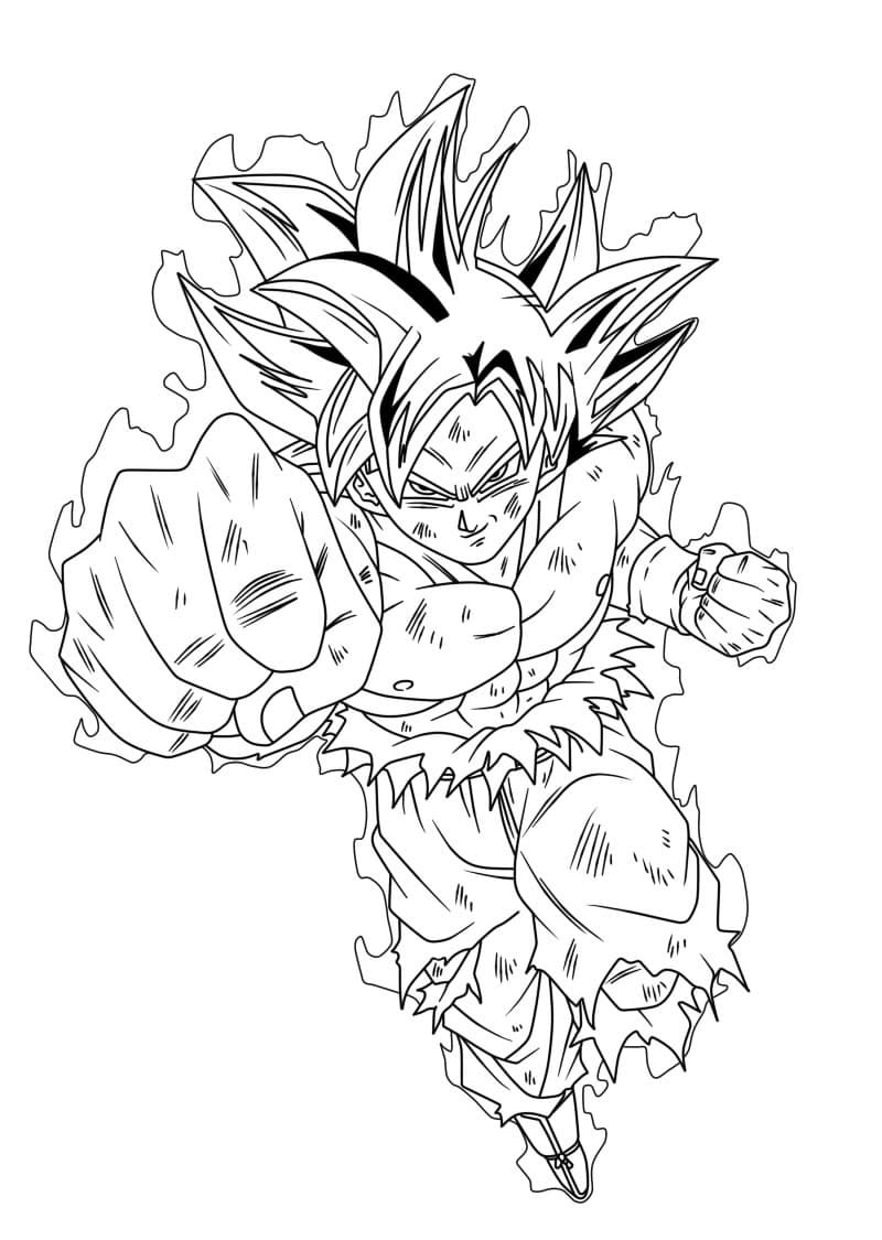 Desenho de Goku Instinto Superior para Crianças para Colorir