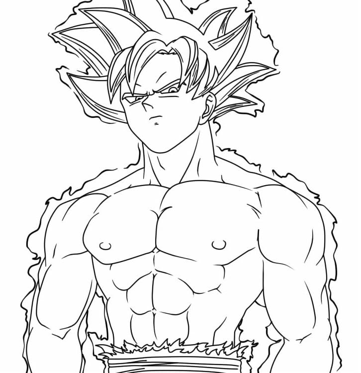 Desenho de Goku Ultra Instinto Grtis para Crianças para Colorir