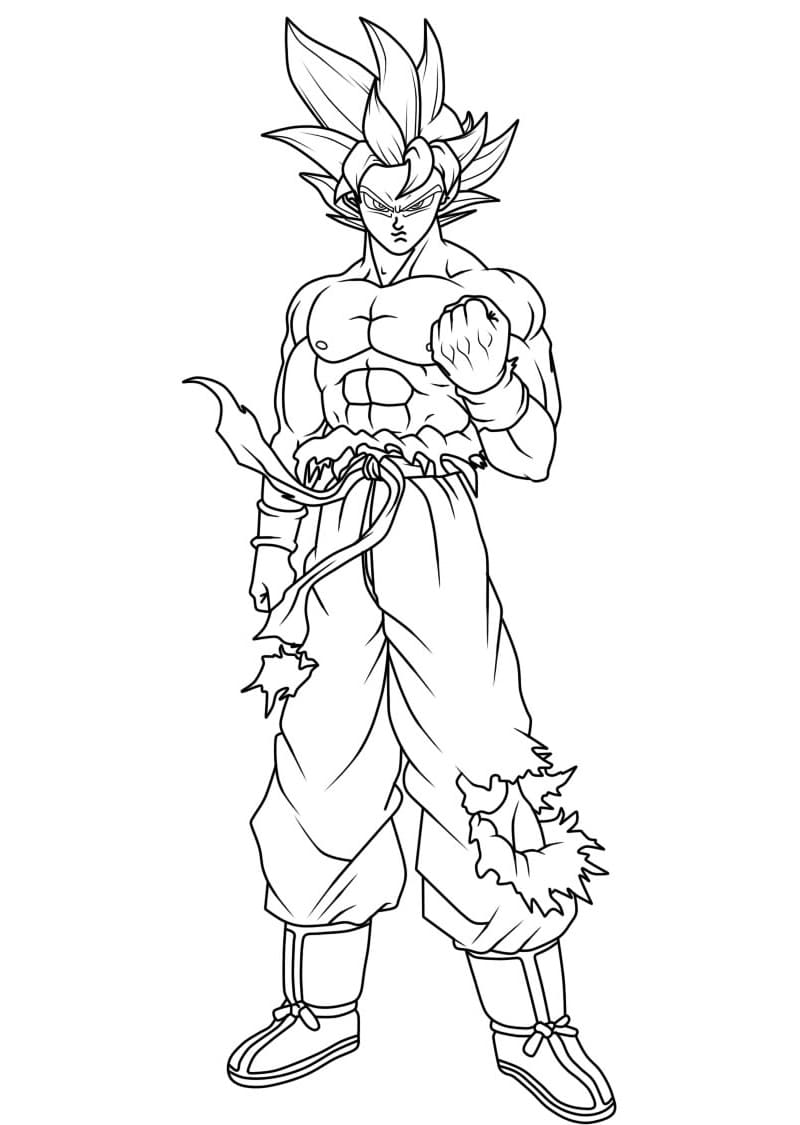 Desenho de Imagem de Goku Instinto Superior para Colorir