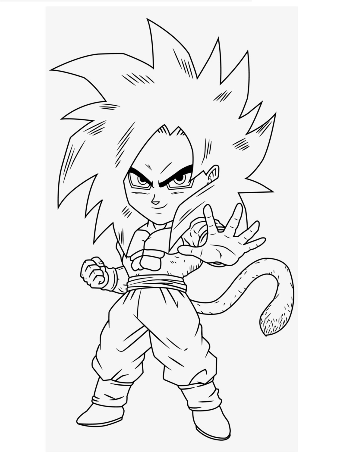 Desenho Imprimivel do Goku Fácil de Colorir com Canetinha Desenho Imprimivel do Goku Fácil de Colorir com Canetinha