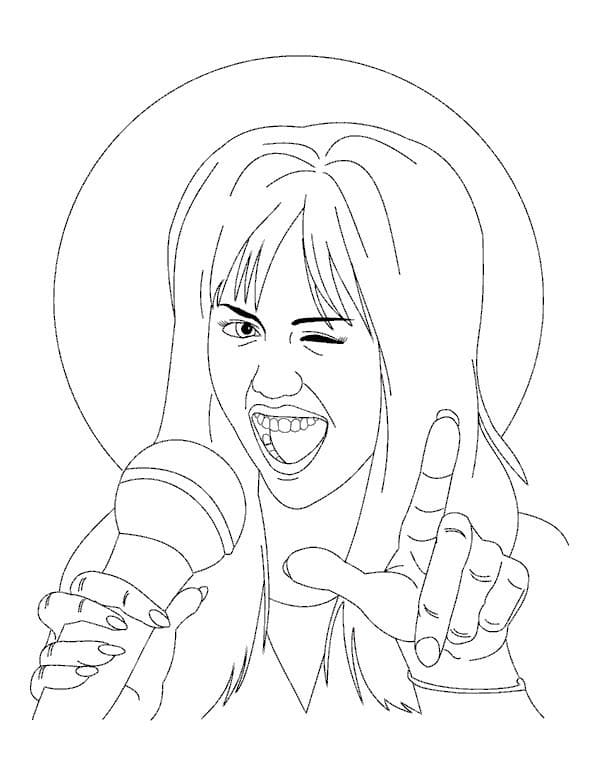 Desenho de Hannah Montana Animada para Colorir