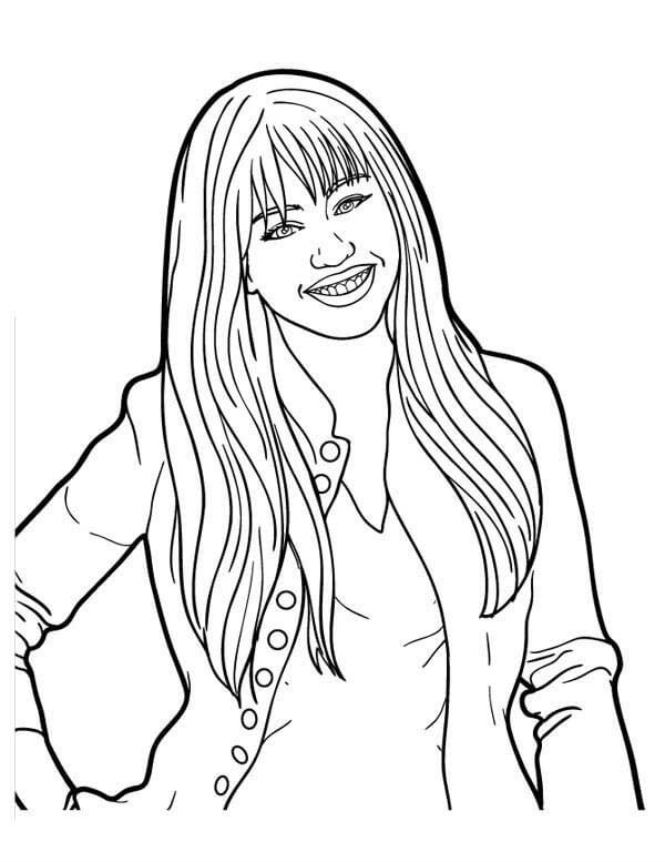 Desenho de Hannah Montana Bonita para Colorir