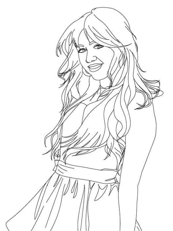 Desenho de Hannah Montana Download para Colorir