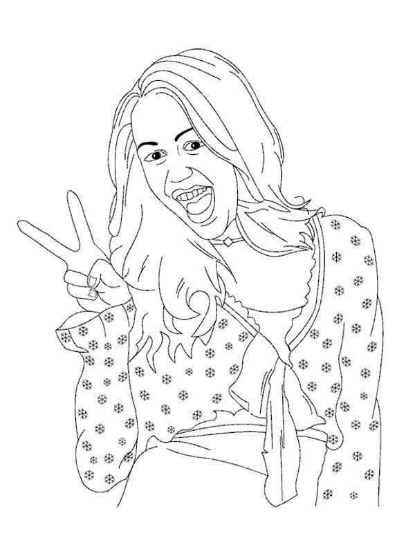 Desenho de Hannah Montana Engracada para Colorir