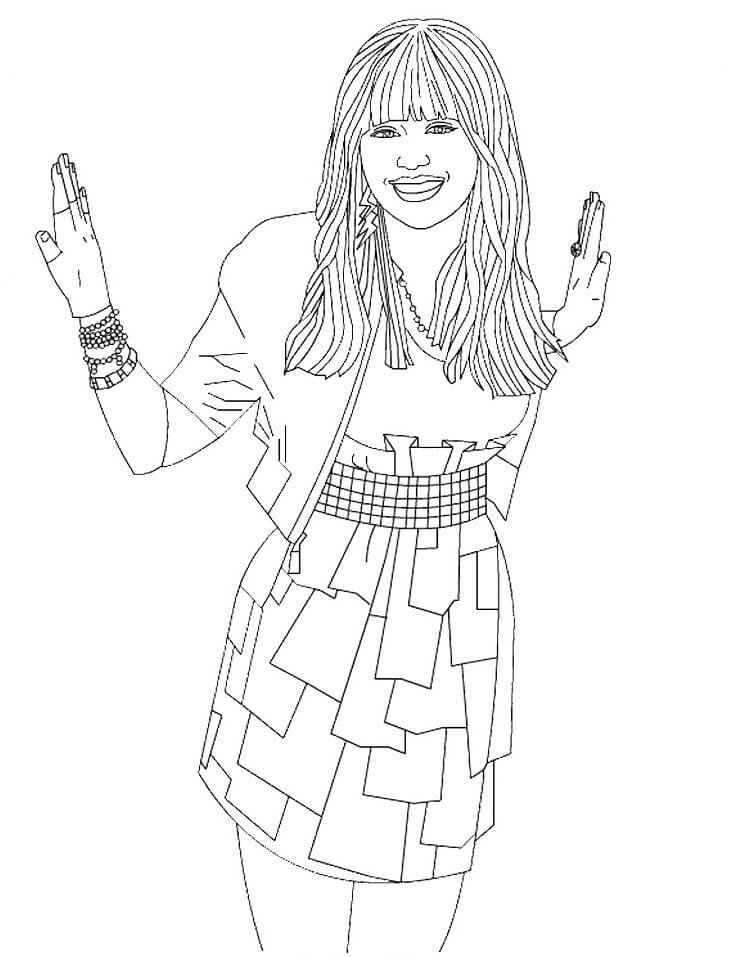 Desenho de Hannah Montana Fofa para Colorir