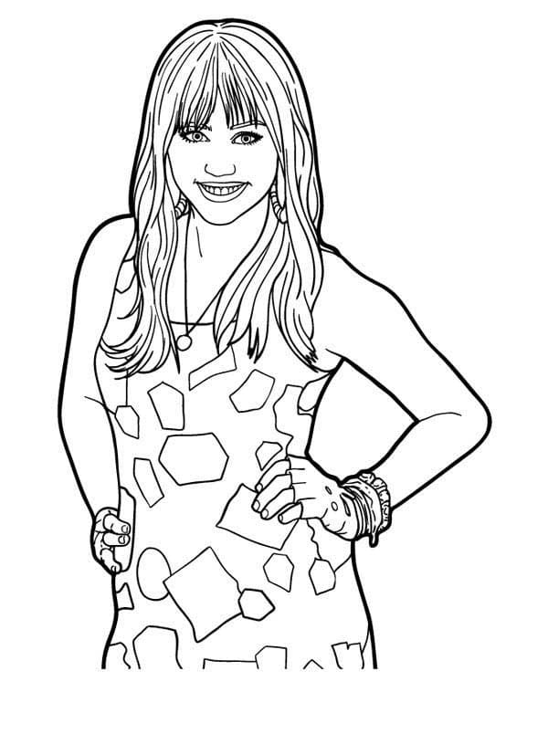 Desenho de Hannah Montana Infantil para Colorir