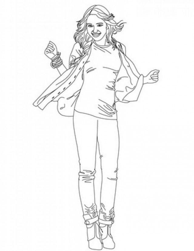 Desenho de Hannah Montana no Palco para Colorir