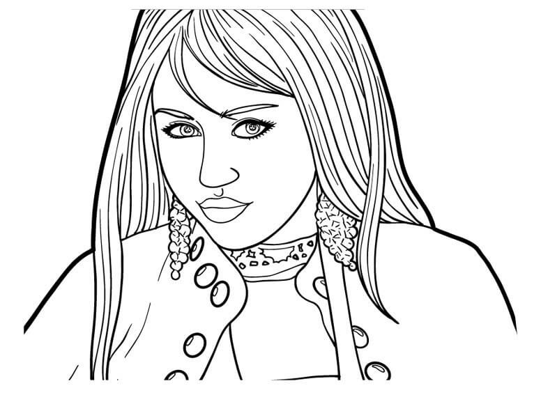 Desenho de Hannah Montana para Colorir Pdf