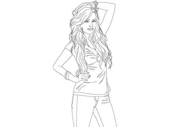 Desenho de Hannah Montana para Imprimir Lápis de Cor