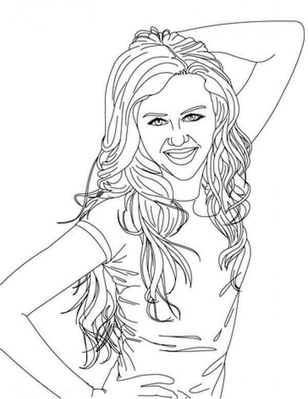Desenho de Hannah Montana Realista para Colorir