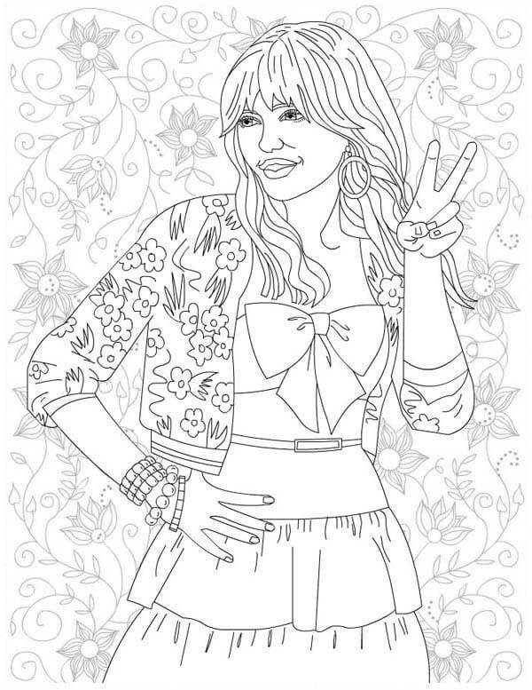 Desenho de Hannah Montana Simples para Colorir