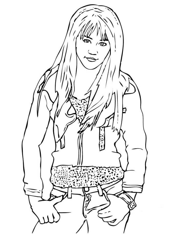 Desenho Hannah Montana Sorrindo para Colorir