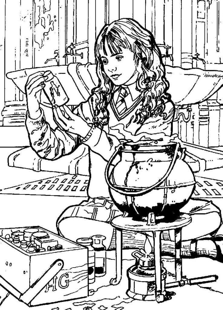 Desenho de Hermione Granger para Colorir Pdf