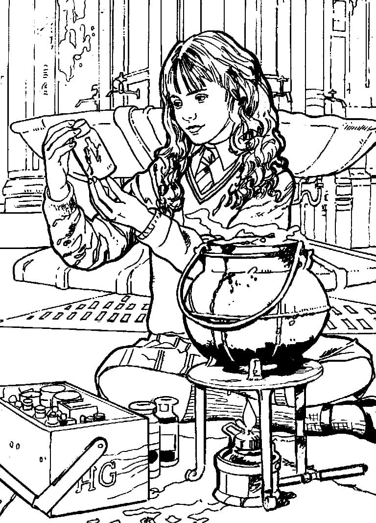 Desenho de Hermione Granger para Colorir Pdf