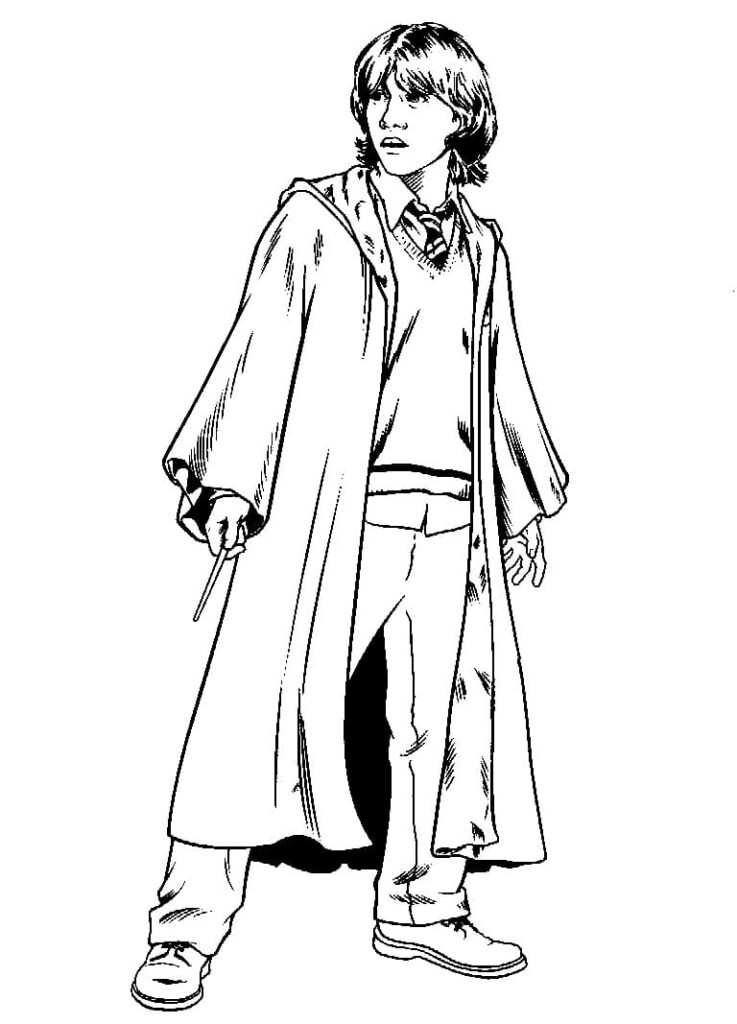 Desenho de Ron Weasley Harry Potter para Colorir