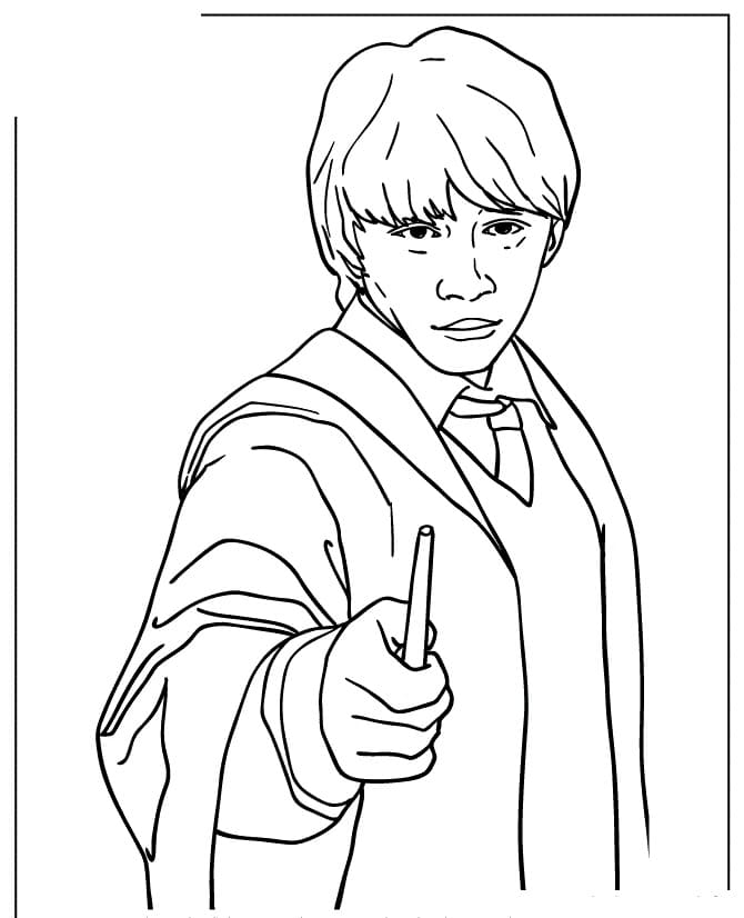 Desenho de Ron Weasley para Colorir Pdf