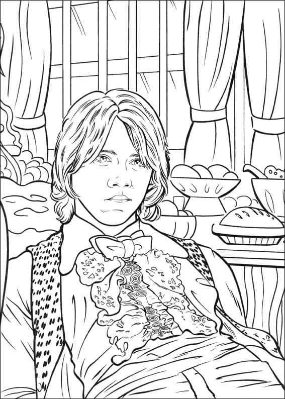 Desenho de Ron Weasley para Pintar Giz de Cera