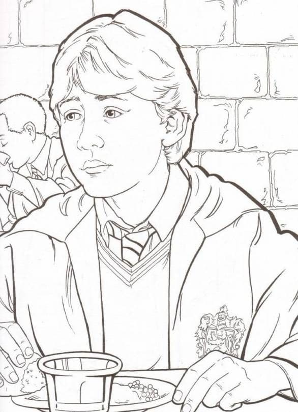 Desenho Pdf de Ron Weasley para Colorir