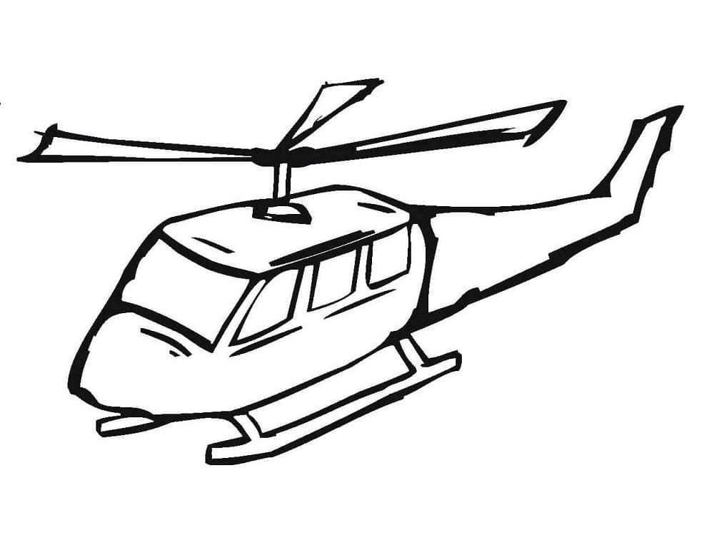 Desenho de Helicóptero Básico para Colorir