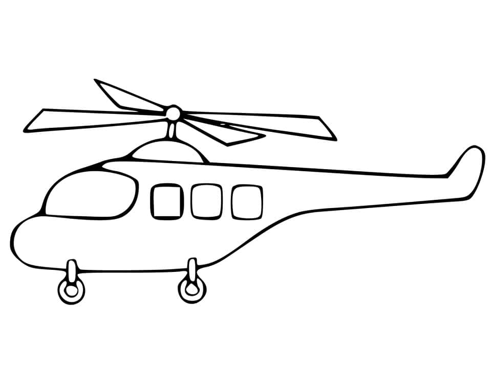 Desenho de Helicóptero Bonito para Colorir