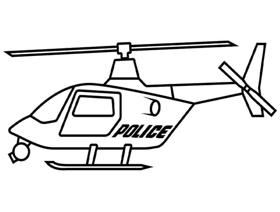Desenho de Helicóptero da Polícia para Colorir