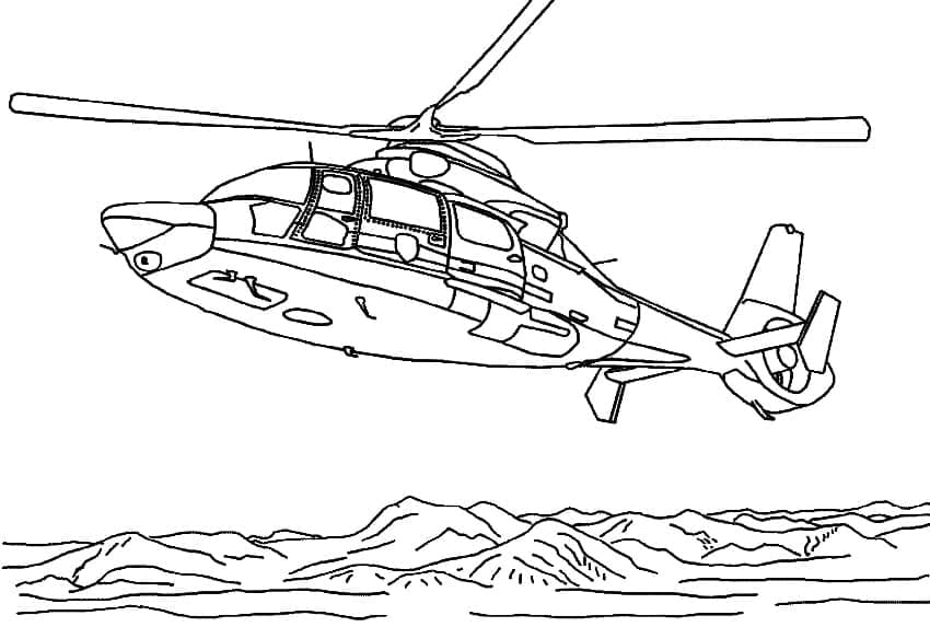 Desenho de Helicóptero de Resgate para Colorir