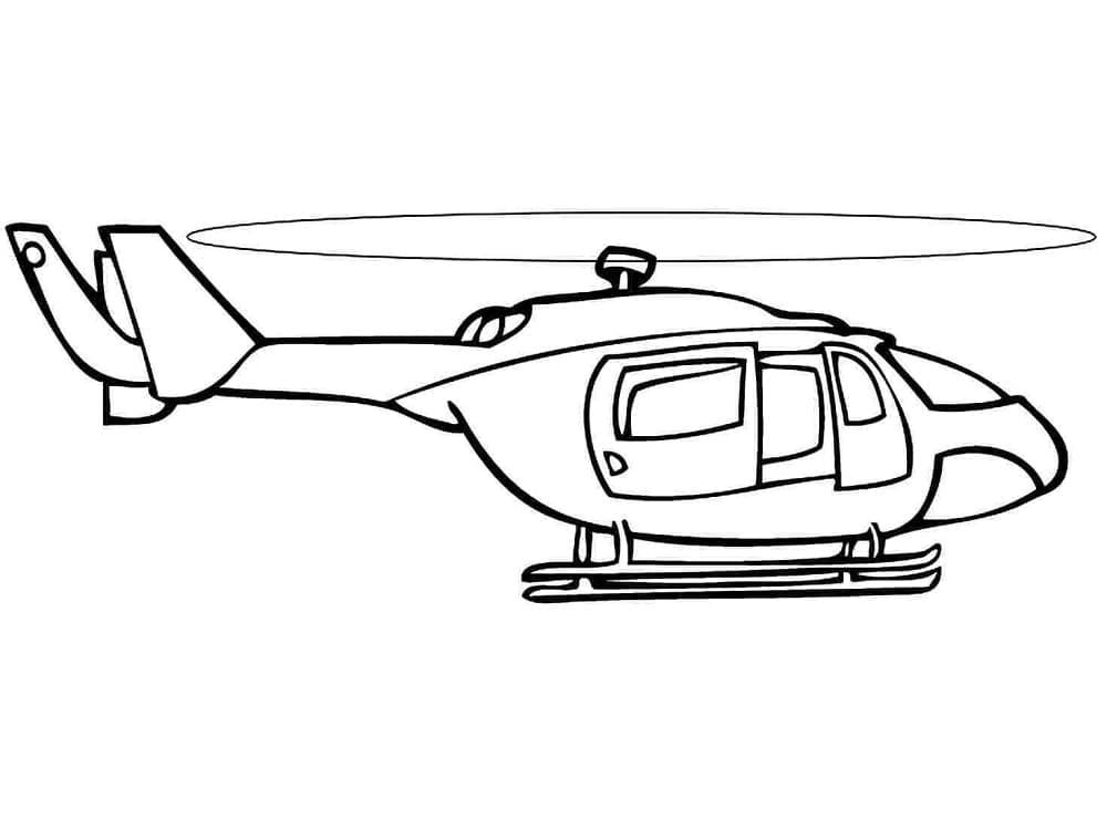 Desenho de Helicóptero Grátis para Colorir