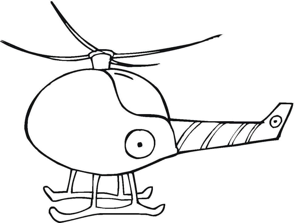 Desenho de Helicóptero Grátis para Crianças para Colorir