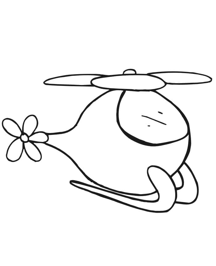 Desenho de Helicóptero Infantil para Colorir