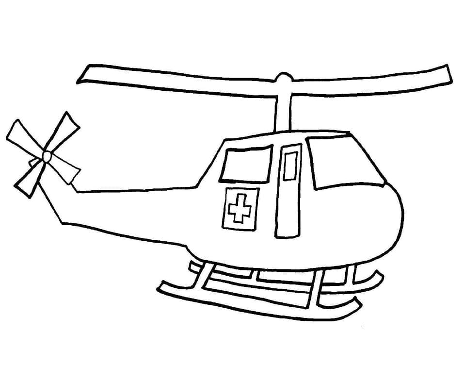 Desenho de Helicóptero Médico para Colorir
