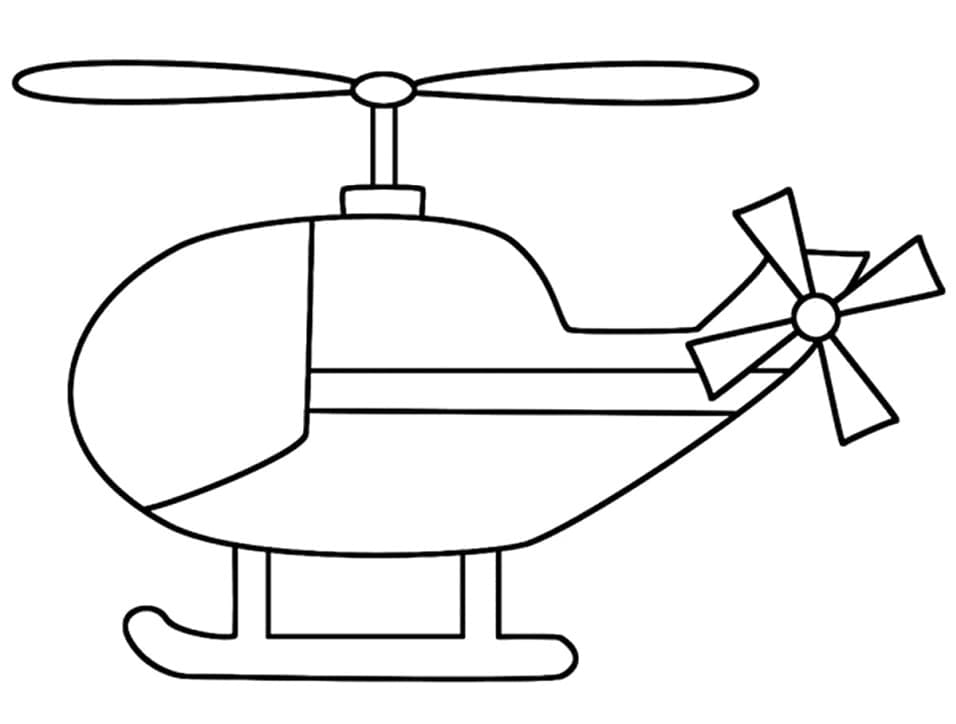 Desenho de Helicóptero Muito Simples para Colorir