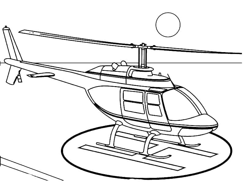 Desenho de Helicóptero para Crianças para Colorir