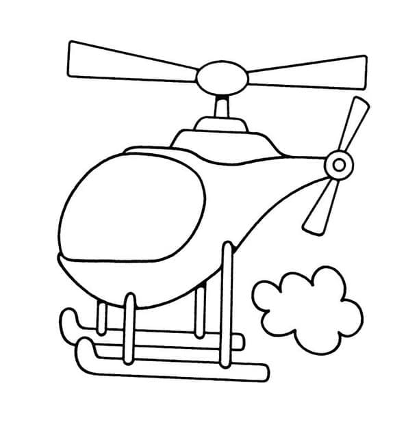 Desenho de Helicóptero Simples para Colorir