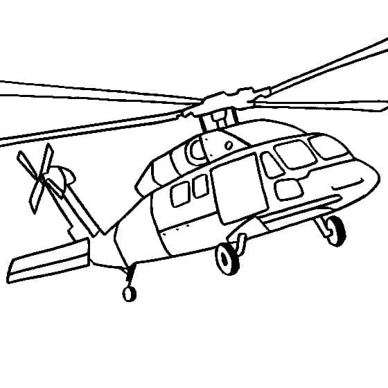 Desenho de Helicóptero Voador para Colorir