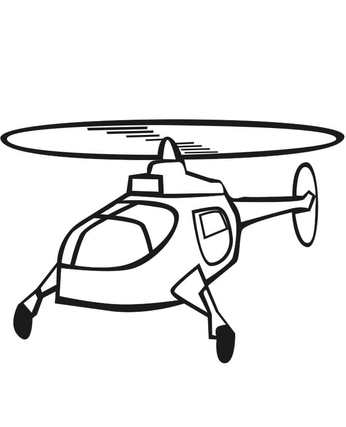 Desenho de Imagem de Helicóptero para Colorir
