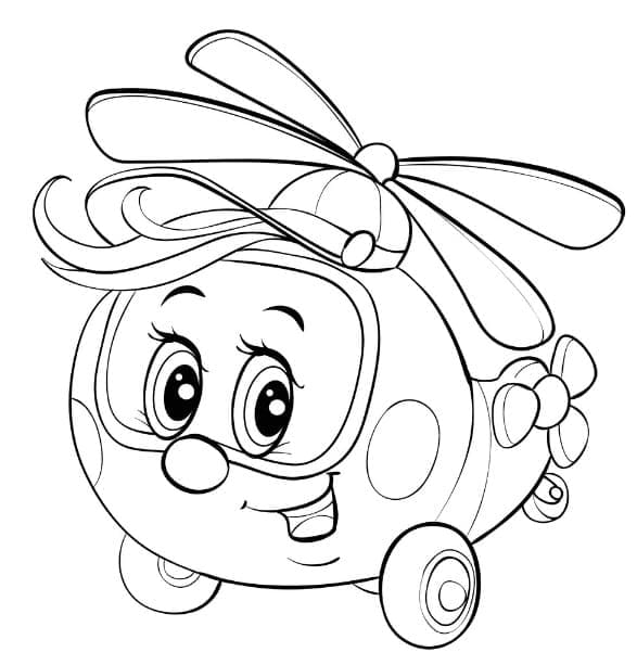 Desenho de um Helicóptero Muito Fofo para Colorir